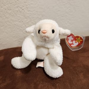 ORIGINAL TY BEANIE BABY FLEECE THE LAMB BIRTHDAY: 3-21-96 PVC TAG ERROR